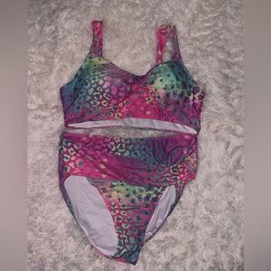 Colorful Leopard Print bikini never used